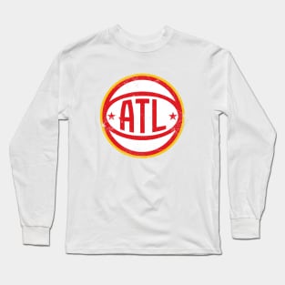 ATL Retro Ball - White Long Sleeve T-Shirt
